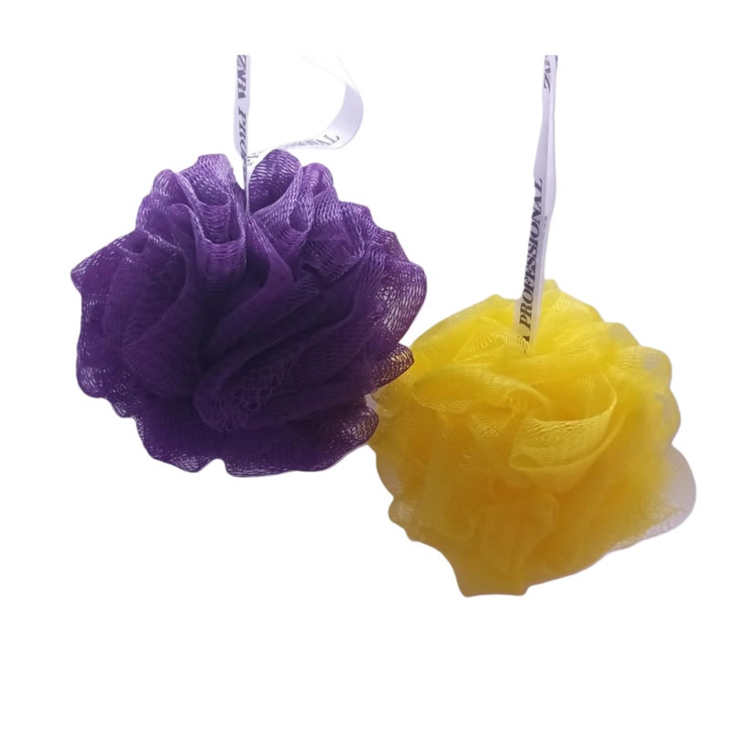 Super Soft Bathing Loofah - Shower Puffs | Long Lasting & Gentle for Sensitive, Dry & Normal Skin | Rich Lather Body Scrubber for Men & Women Pack of 2 - Image 2