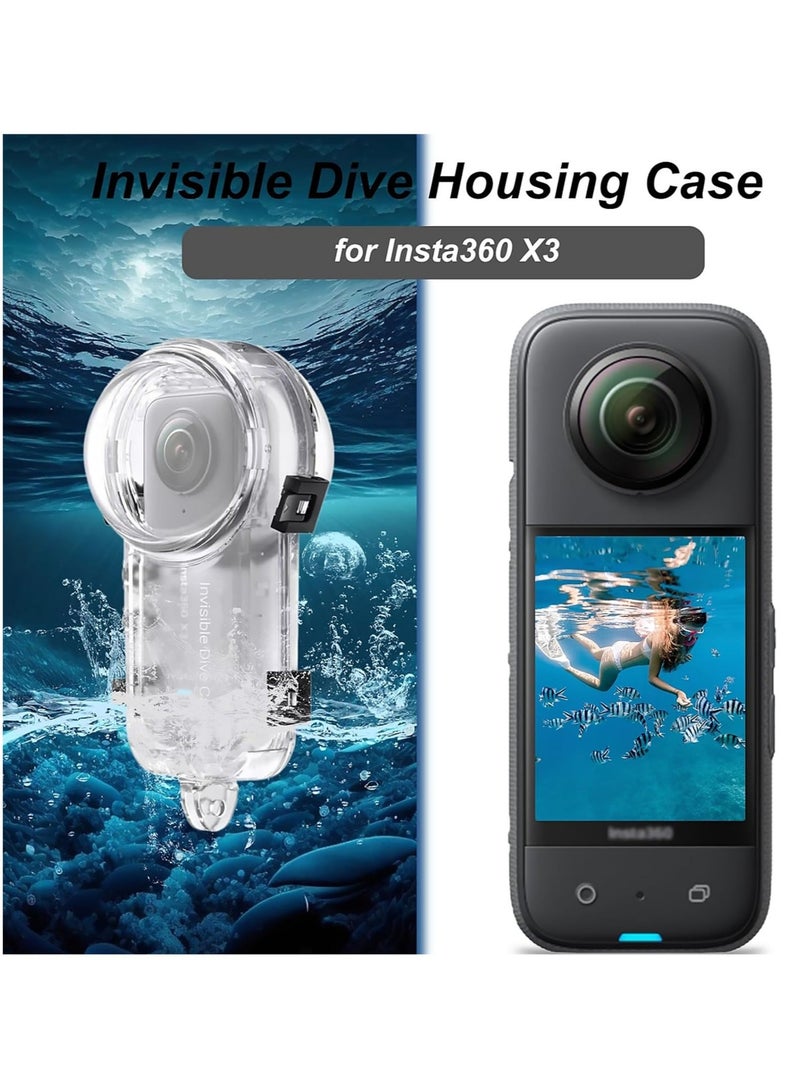 Captaintech Invisible Dive Housing Case for Insta360 X3 - Waterproof & Scratch-Resistant, 50m (164ft) Underwater Protective Shell with Enhanced Bracket Accessories, Ideal for Deep-Sea Exploration and Photography - Image 2