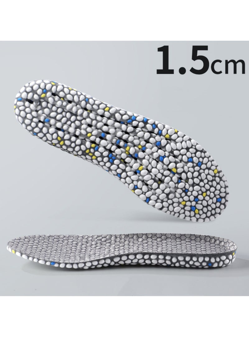 Height Increase Insoles for Men Women, Honeycomb Shock Absorbing Cushion Shoe Height Insoles Men Women, Replacement Sports Shoe, 1.5cm, Grey - Image 2