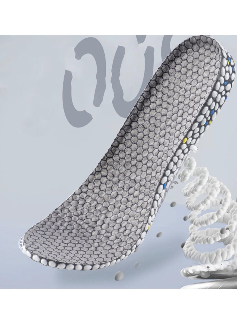 Height Increase Insoles for Men Women, Honeycomb Shock Absorbing Cushion Shoe Height Insoles Men Women, Replacement Sports Shoe, 1.5cm, Grey - Image 4