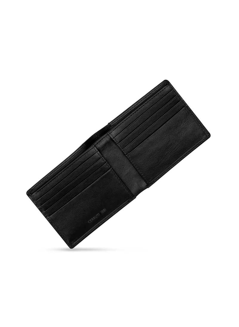 CERRUTI 1881 CERRUTI MENS LEATHER WALLET IN PLAIN W/CROCO TRIMS 110X90MM BLACK