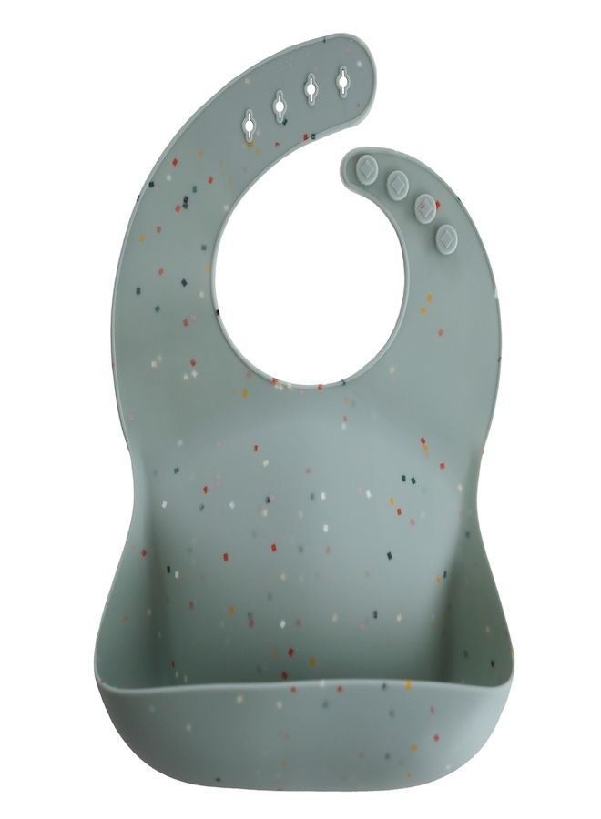 Mushie Silicone Bib Cambridge Blue Confetti - Image 1