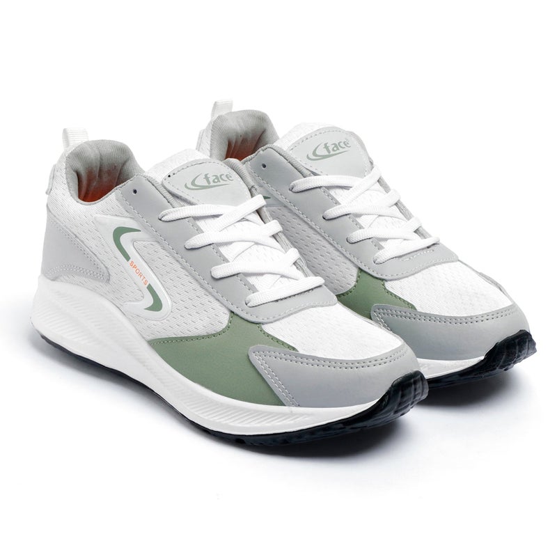 Face أحذية رياضية للرجال باللون الرمادي والأخضر - Image 4