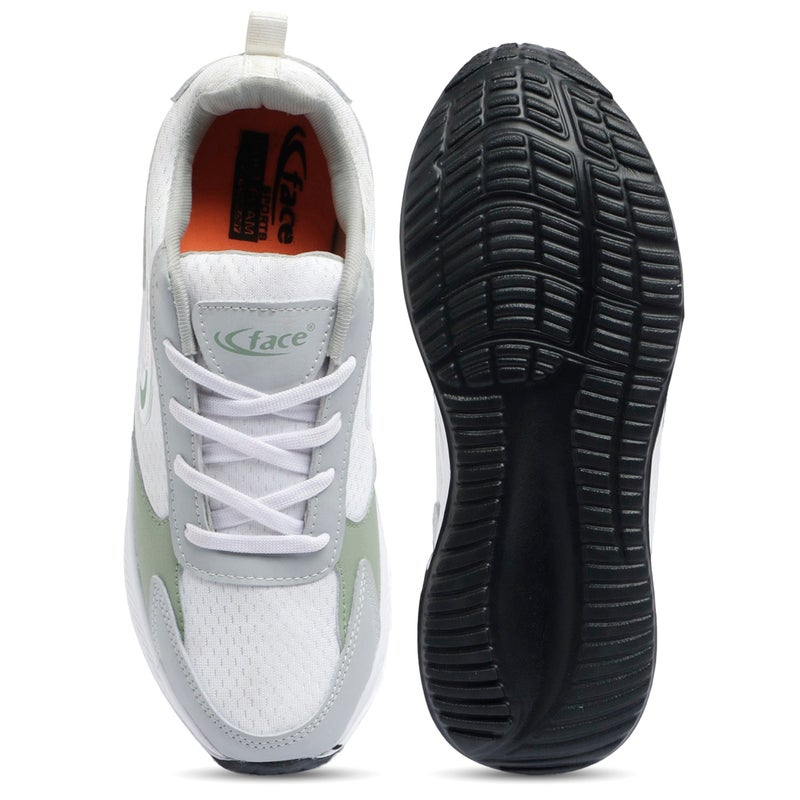 Face أحذية رياضية للرجال باللون الرمادي والأخضر - Image 3