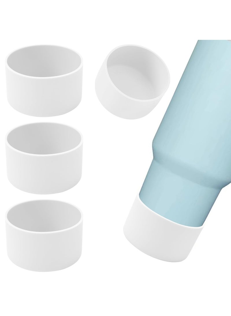 RTYY 4Pack Silicone Tumbler Boot For Stanley 40oz Quencher Adventure &Stanley Iceflow 30oz 20oz &Hydro Flask 12-40oz, Protective Cup Bottom Sleeve Cover Compatible With Stanley Cup Accessories (White)  - Image 1