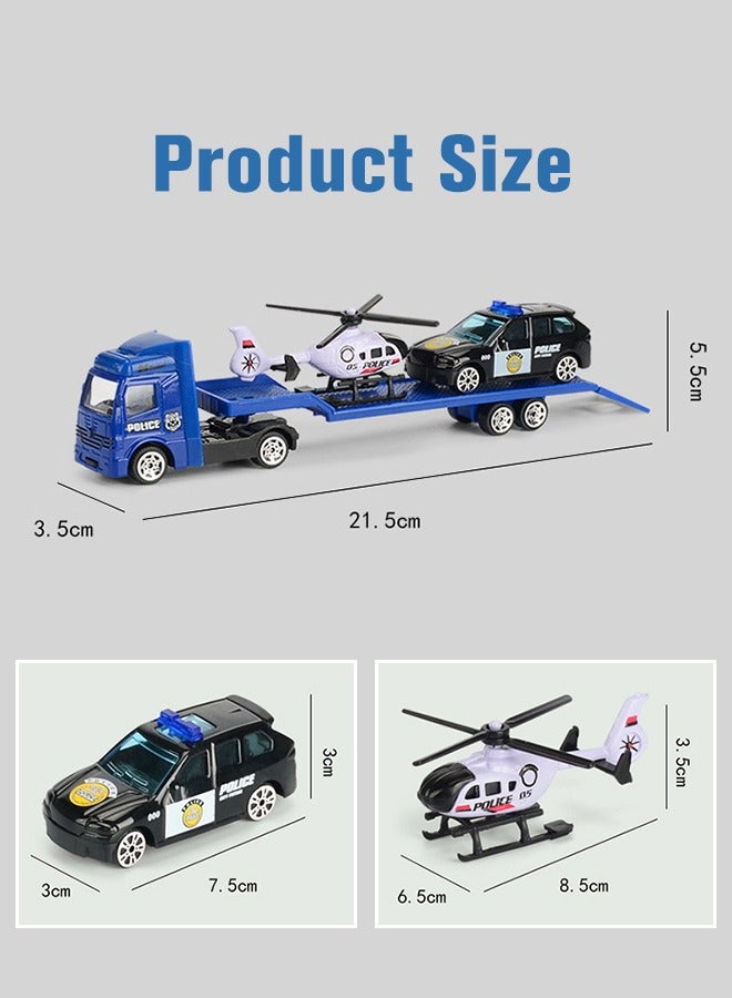 general Emergency Vehicle Toy Playsets with Police Car and Rescue Helicopter Friction Powered Rescue Vehicle Set Best Toddler Kids Boys Birthday Party Gifts - Image 5