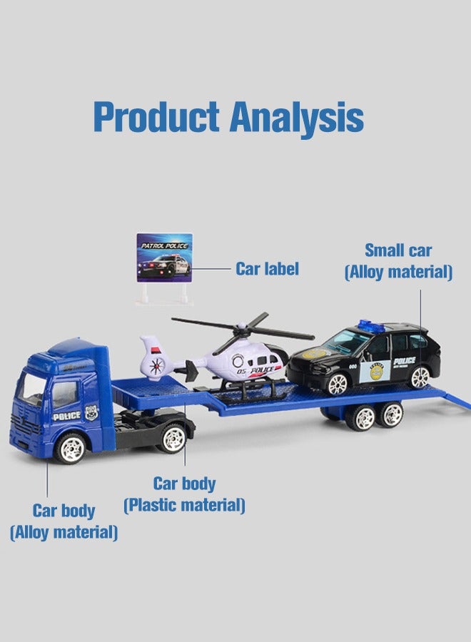 general Emergency Vehicle Toy Playsets with Police Car and Rescue Helicopter Friction Powered Rescue Vehicle Set Best Toddler Kids Boys Birthday Party Gifts - Image 3