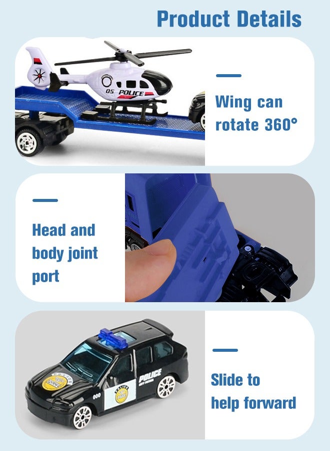 general Emergency Vehicle Toy Playsets with Police Car and Rescue Helicopter Friction Powered Rescue Vehicle Set Best Toddler Kids Boys Birthday Party Gifts - Image 4