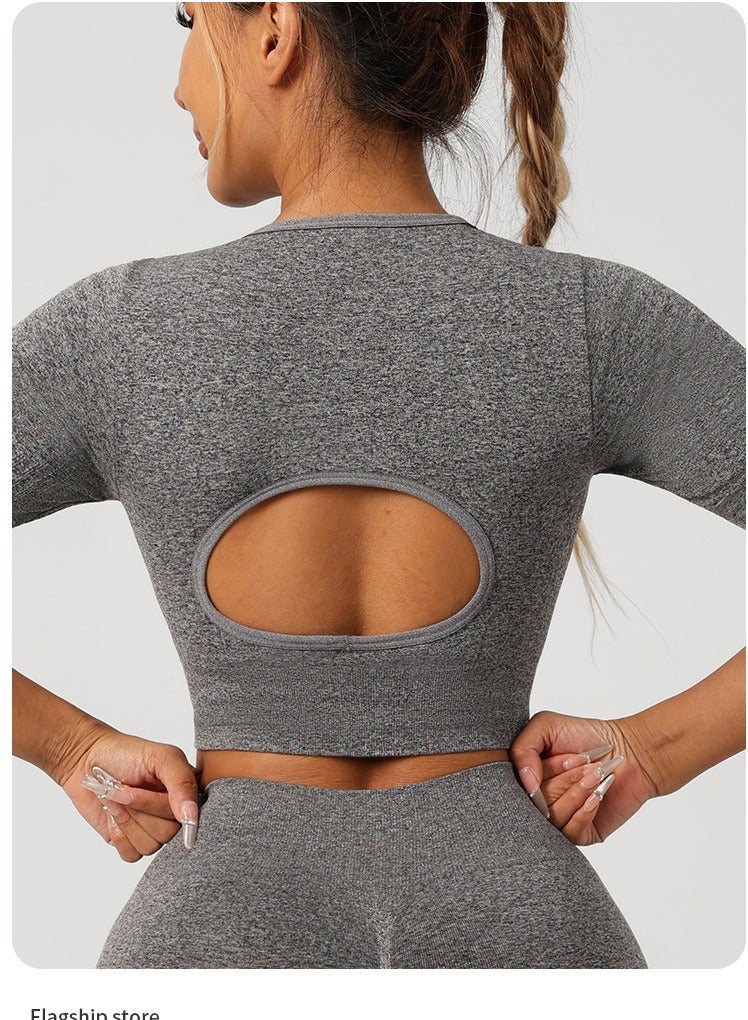 حزمة رياضية لنساء 4 قطع: بنايات رفع الخصر الضيقة، سوتيان رياضي عالي الدعم، شورتات الجيم، قميص رياضي قصير الأكمام - Image 2