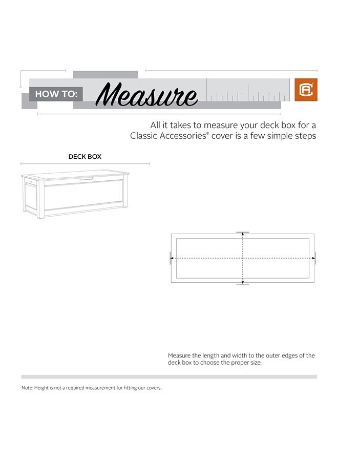 Classic Accessories Veranda Water-Resistant 55 Inch Patio Deck Box Cover, Patio Furniture Covers, Pebble/Bark/Earth