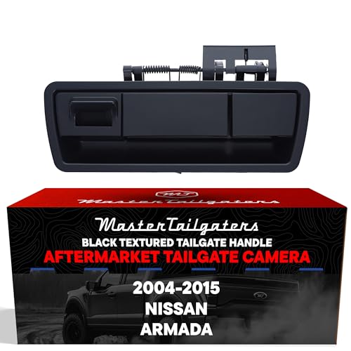Master Tailgaters Black Tailgate Handle with Backup Camera Replacement for Nissan Armada (2004-2015) | IP68 Waterproof | Parking Grid Lines Available | Easy to Install - Image 1