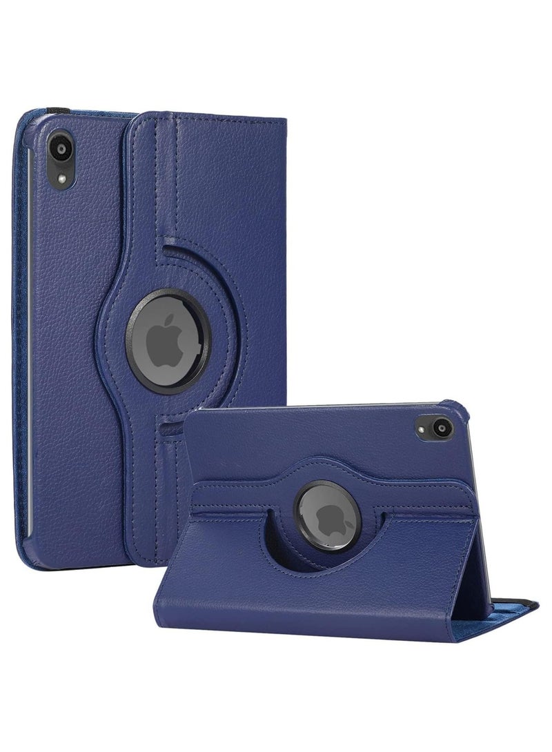 iPad Mini 6 (6th Generation 8.3 Inch) - Rotating 360 Degree Swiveling Stand Protective Back Cover, for iPad Mini 6 2021 Model Navy Blue - Image 1