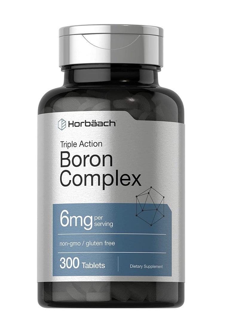 Horbaach Triple Boron Complex 6 mg Supplement | 300 Tablets 