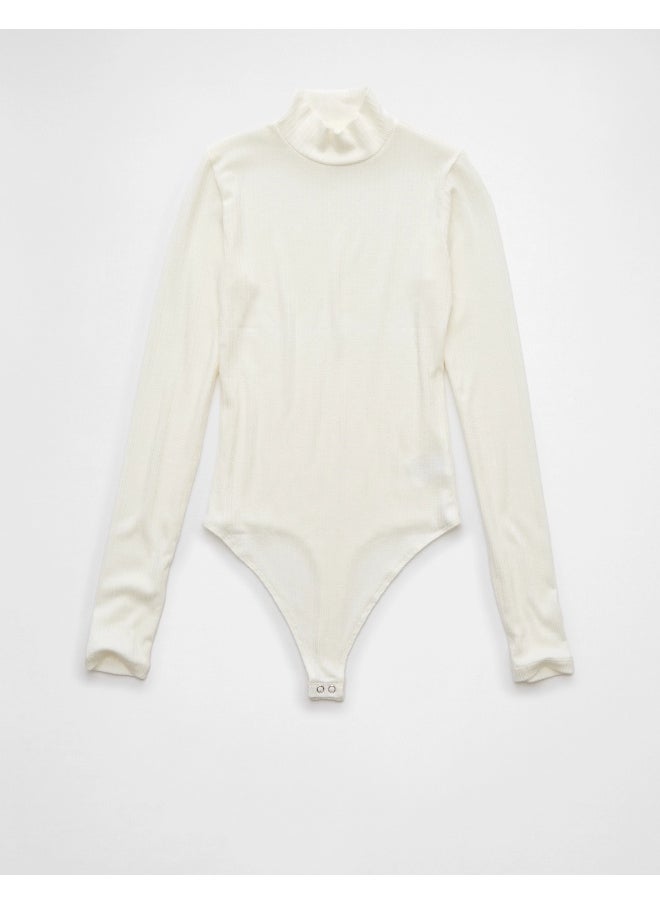 American Eagle AE Long-Sleeve Mock Neck Pointelle Bodysuit  - Image 2
