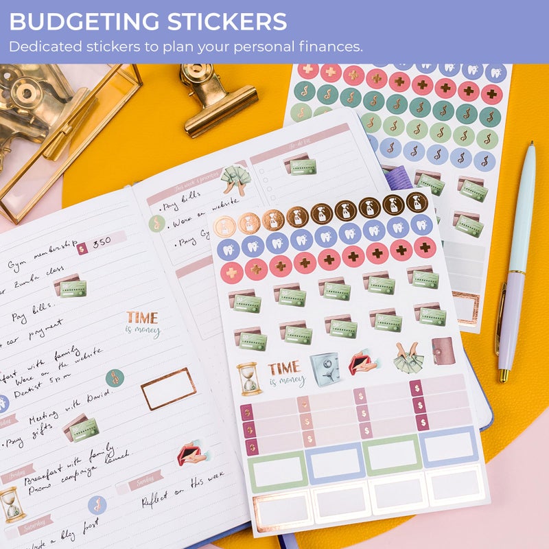 GoGirl Value Sticker Pack â€“ 850+ Small Aesthetic Stickers for Planner, Journal & Calendar â€“ Holidays, Seasonal Stickers, Inspirational Quotes, to-dos, Appointments, Budgeting & Text Boxes â€“ 19 Sheets - Image 5
