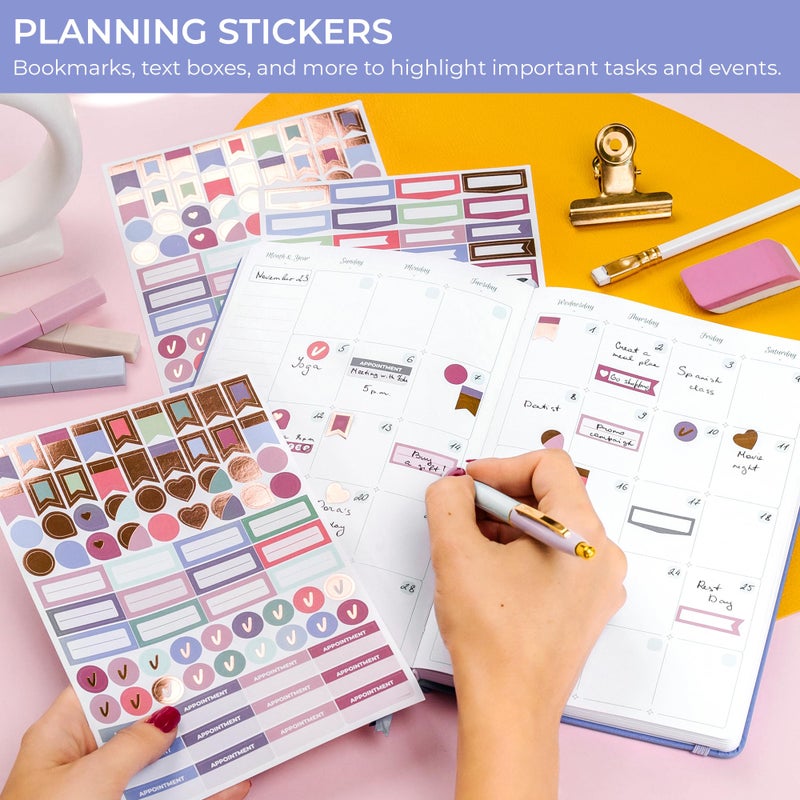 GoGirl Value Sticker Pack â€“ 850+ Small Aesthetic Stickers for Planner, Journal & Calendar â€“ Holidays, Seasonal Stickers, Inspirational Quotes, to-dos, Appointments, Budgeting & Text Boxes â€“ 19 Sheets - Image 4
