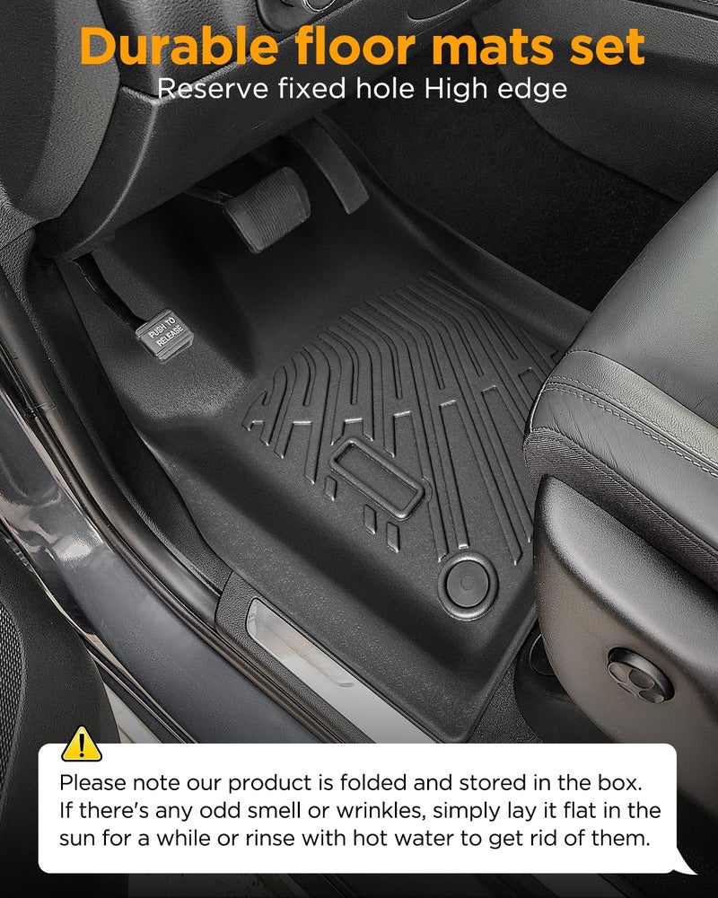 CarQiWireless for Dodge Durango 2016-2025 2026 6 Seats Floor Mats Cargo Liner All Weather Protector Heavy Duty TPE Waterproof Anti-Slip Tech Mats for Durango 2017 2018 2019 2020 2021 2022 2023 2024 Accessories - Image 3