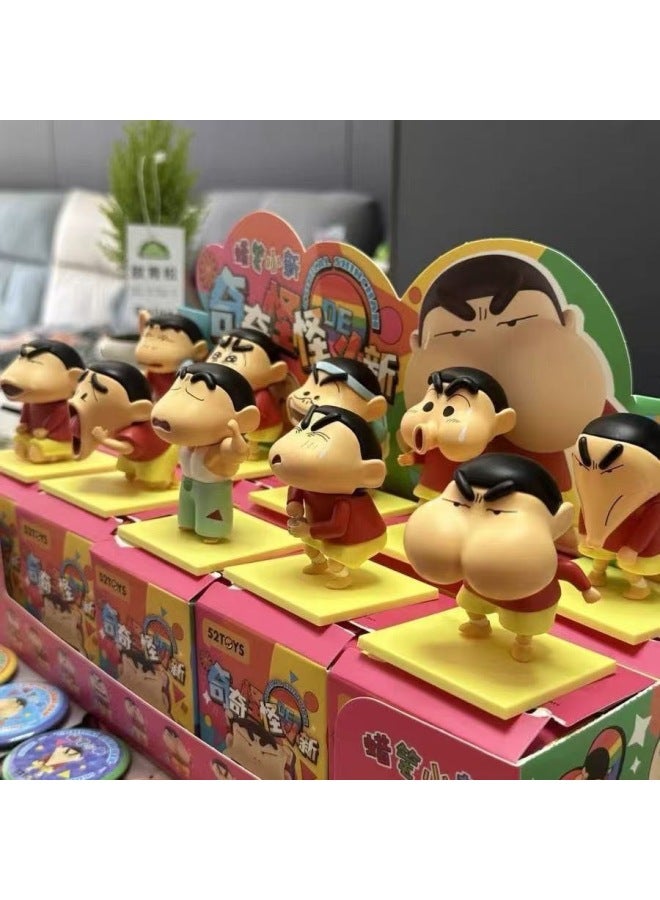 Crayon Small Motherland Edition Surrounding Strange Small Hand-made Trendy Play Doll Doll Ornaments Blind Box Toy-Color:Designated Version Of The Motherland - Listening Secretly - Image 4