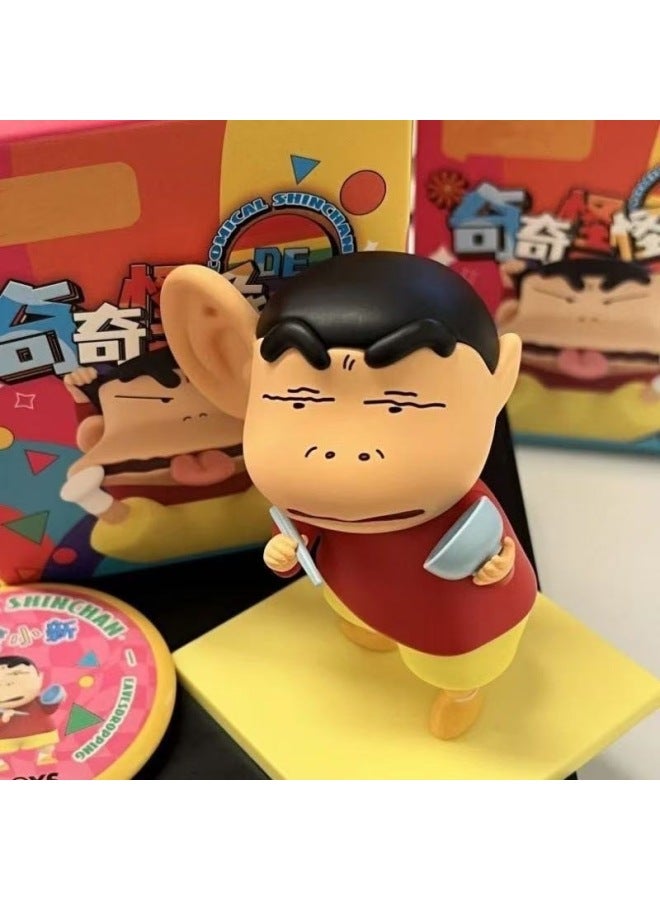 Crayon Small Motherland Edition Surrounding Strange Small Hand-made Trendy Play Doll Doll Ornaments Blind Box Toy-Color:Designated Version Of The Motherland - Listening Secretly - Image 1
