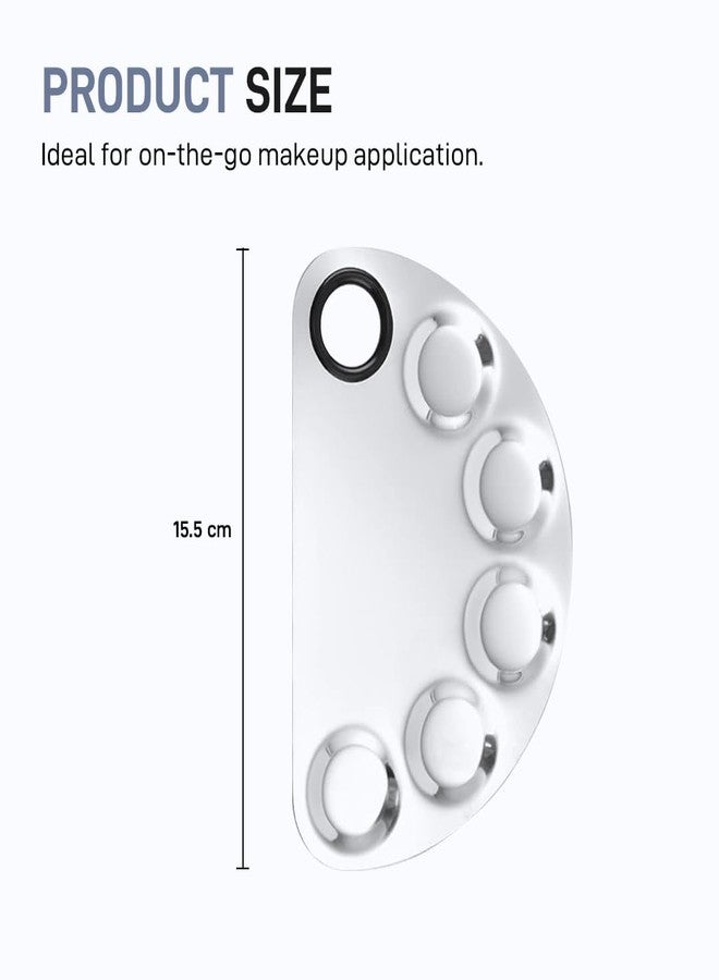 Multibrite Makeup Mixing Palette, Stainless Steel Makeup Palette, Cosmetic Palette with Spatula Tool Beauty Product Mixing Palette, Professional Cosmetic Mixing Makeup Palette for Women - Image 2