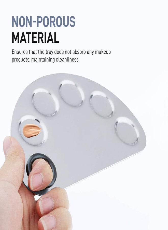 Multibrite Makeup Mixing Palette, Stainless Steel Makeup Palette, Cosmetic Palette with Spatula Tool Beauty Product Mixing Palette, Professional Cosmetic Mixing Makeup Palette for Women - Image 3