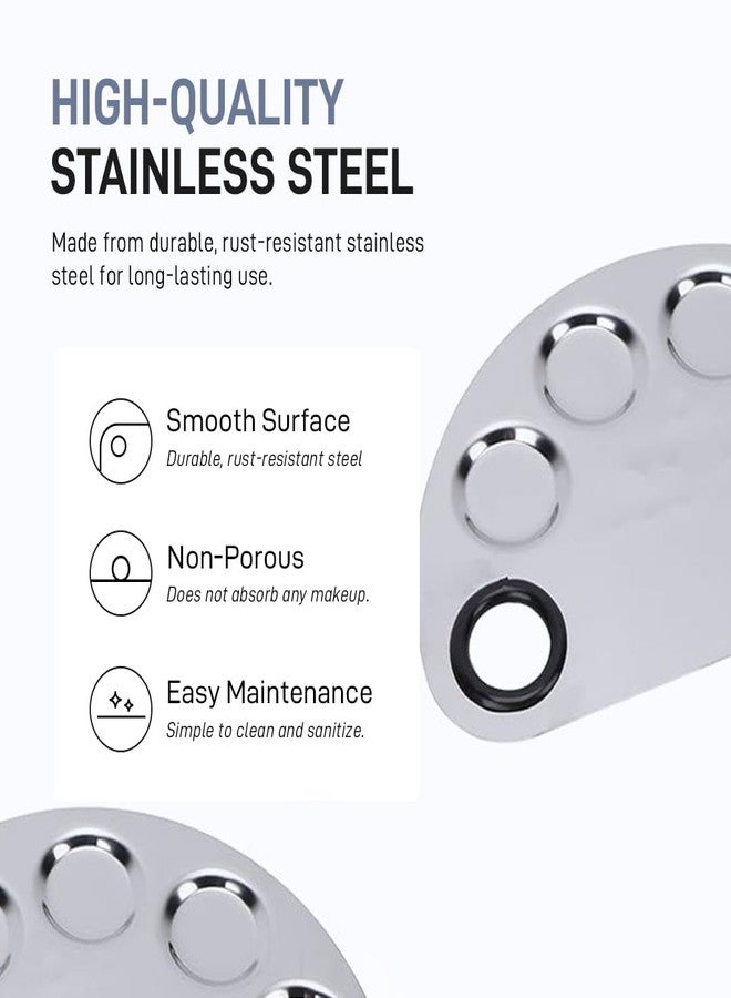 Multibrite Makeup Mixing Palette, Stainless Steel Makeup Palette, Cosmetic Palette with Spatula Tool Beauty Product Mixing Palette, Professional Cosmetic Mixing Makeup Palette for Women - Image 4