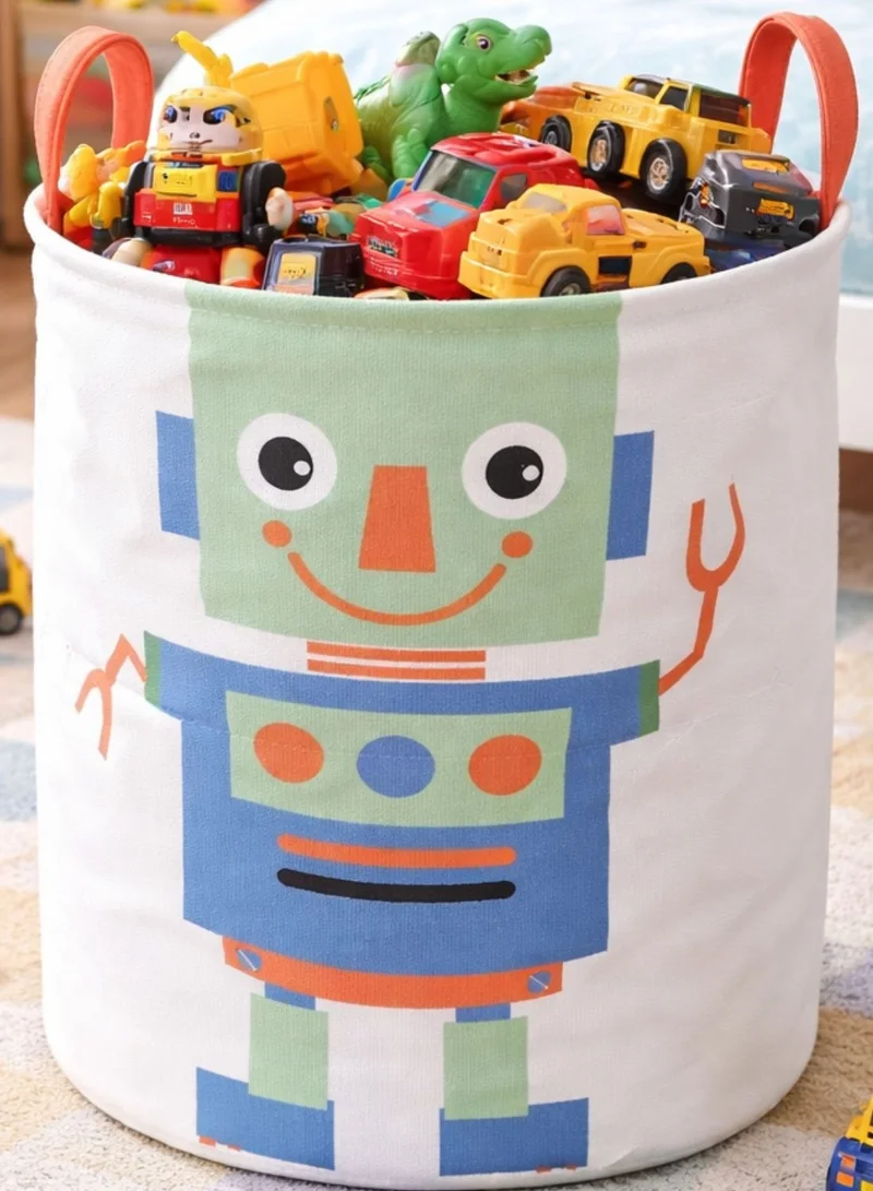 1Chase Robo Buddy Robo Buddy Kids Laundry Basket Robot Themed Foldable Toy & Clothes Storage Bin with Rope Handles for Bedroom and Playroom  | Best Price UAE