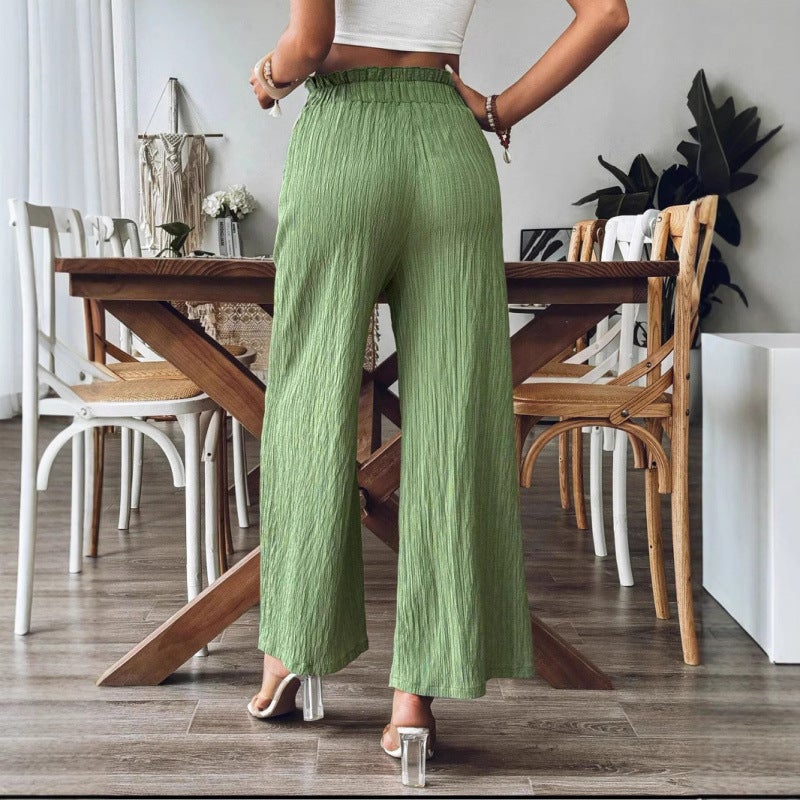 2026 Women's Solid Color Casual Straight Leg Pants - Image 3