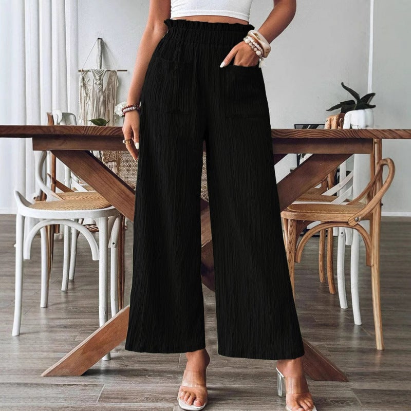 2026 Women's Solid Color Casual Straight Leg Pants - Image 4