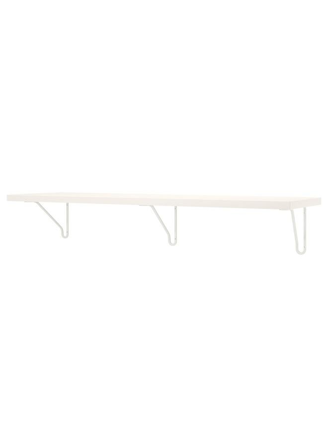 erorex Wall Shelf, White/White, 120X30 Cm - Image 1