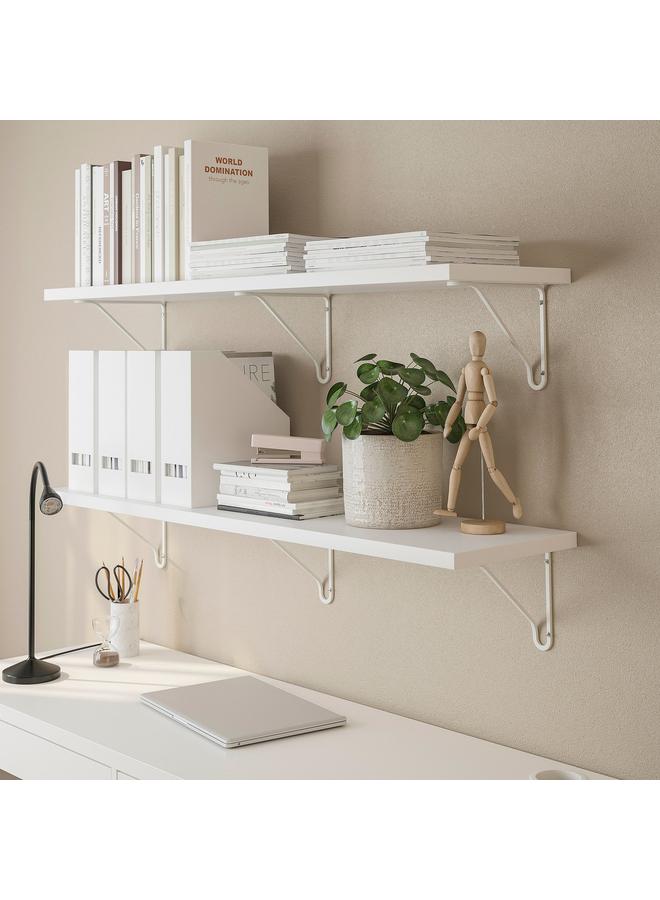 erorex Wall Shelf, White/White, 120X30 Cm - Image 3