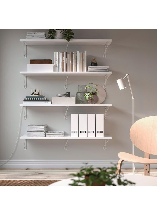 erorex Wall Shelf, White/White, 120X30 Cm - Image 2