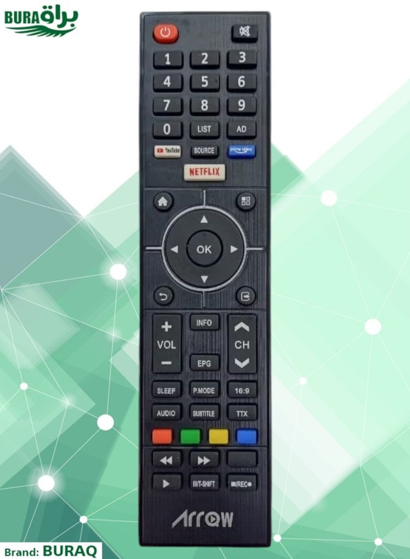 BURAQ Replacement Remote Control For Arrow Smart Tv Lcd Led