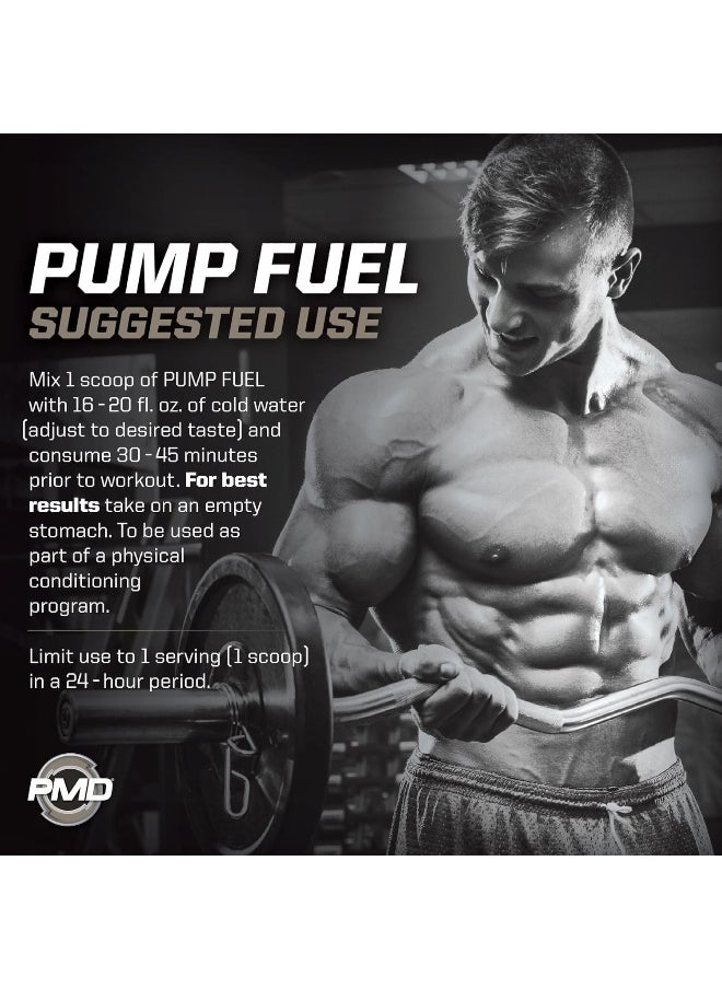 بي ام دي - PMD Sports Ultra Pump Fuel Insanity - مزيج مشروب ما قبل التمرين للحصول على الطاقة والقوة والقدرة على التحمل وزيادة حجم العضلات والتعافي - كربوهيدرات معقدة وطاقة أمينية - برتقال استوائي ومانجو (30 وجبة) - Image 1