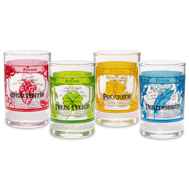 getDigital Magic Potion Shot Glasses Set  4 Magic Glass Tumblers for Spirits  Liqueurs  4cl Each Dishwasher Safe
