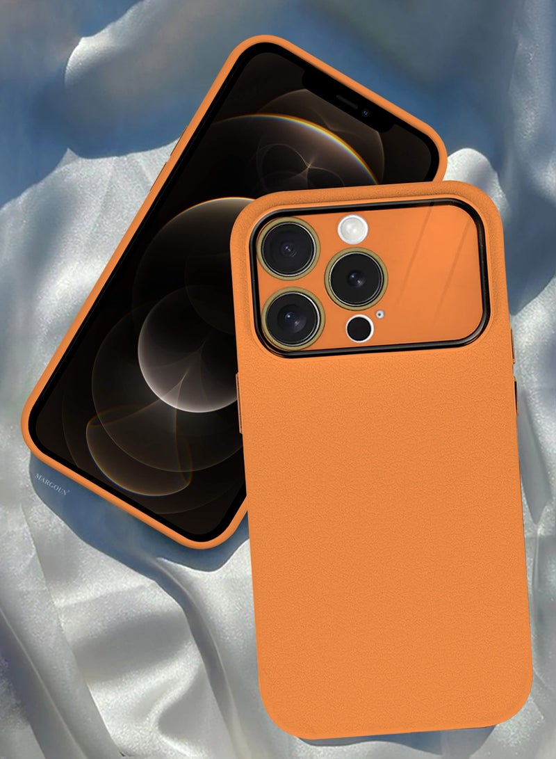 Hard Silicone Case Cover for Apple iPhone 12 Pro - Cover with Camera Protection Bumper - Auto Focus Design - Orange - Image 4