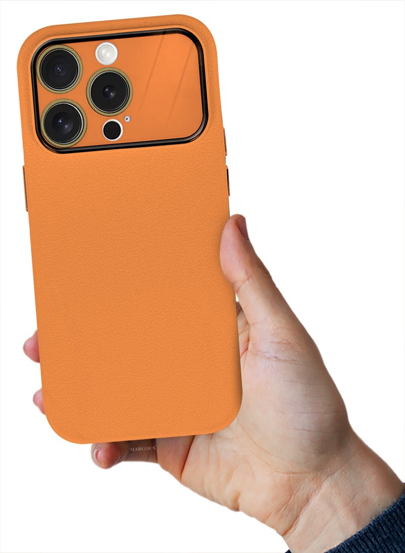 Hard Silicone Case Cover for Apple iPhone 12 Pro - Cover with Camera Protection Bumper - Auto Focus Design - Orange - Image 2