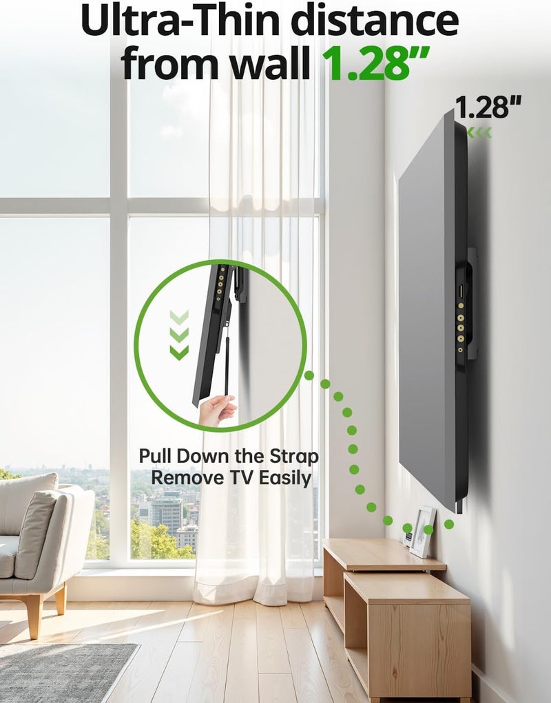 USX MOUNT UL Listed TV Wall Mount Tilting Brackets for Most 37"-90" Flat Curved Screen TVs with Max VESA 600x400mm, Weight Capacity 132lbs, Low Profile Space Saving for 16", 24" Stud - Image 4