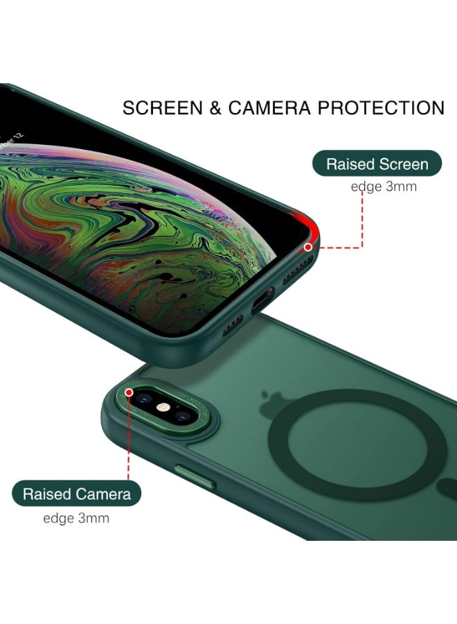 iPhone Xs Max Case [Compatible with Magsafe] Translucent Matte Magnetic iPhone Xs Max Phone Case Slim Thin Shockproof Women Men Protective Cases Cover for iPhone Xs Max 6.5", Forest Green - Image 4