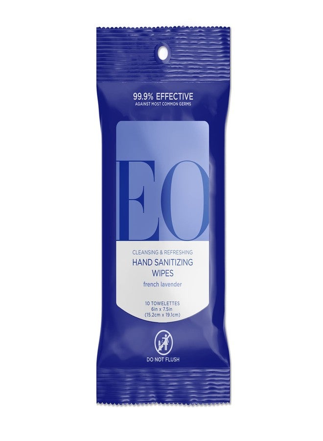 EO Hand Cleansing Wipes, 10 Wipes (Pack of 6), French Lavender, Plant Derived Alcohol with Pure Essential Oils - Image 2