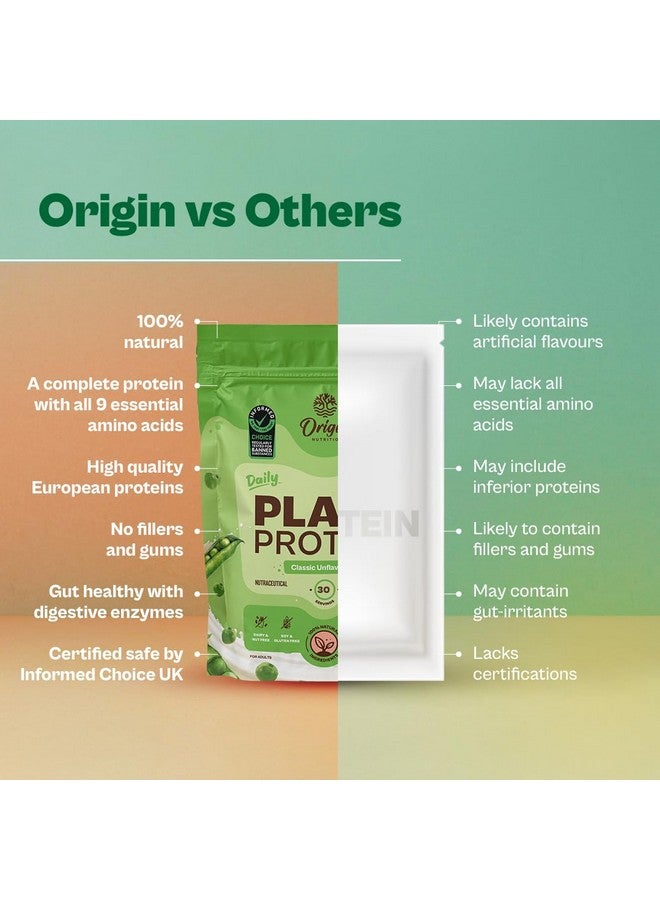 ORIGIN NUTRITION مسحوق بروتين نباتي طبيعي 100% من أوريجن نيوترشن (عزل بروتين البازلاء الكندية وبذور اليقطين) سهل الهضم بدون نكهة مع 25 جرام من البروتين النباتي، 975 جرام - Image 5