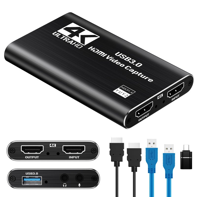 Papeaso HDMI Capture Card, 1080P 60FPS USB 3.0 Video Capture Device for Streaming, Compatible with Switch, PS5, PS4, Xbox, Camera, PC - Image 1