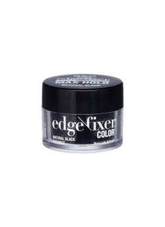 مثبت لون KISS Edge Fixer Color لمدة 24 ساعة وتغطية كاملة للشعر الرمادي 100%، 30 مل (1.01 أونصة سائلة أمريكية)، أسود طبيعي، مثالي للحواف المفقودة