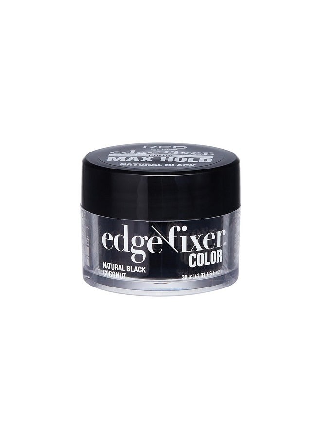 ريد باي كيس مثبت لون KISS Edge Fixer Color لمدة 24 ساعة وتغطية كاملة للشعر الرمادي 100%، 30 مل (1.01 أونصة سائلة أمريكية)، أسود طبيعي، مثالي للحواف المفقودة  - Image 1