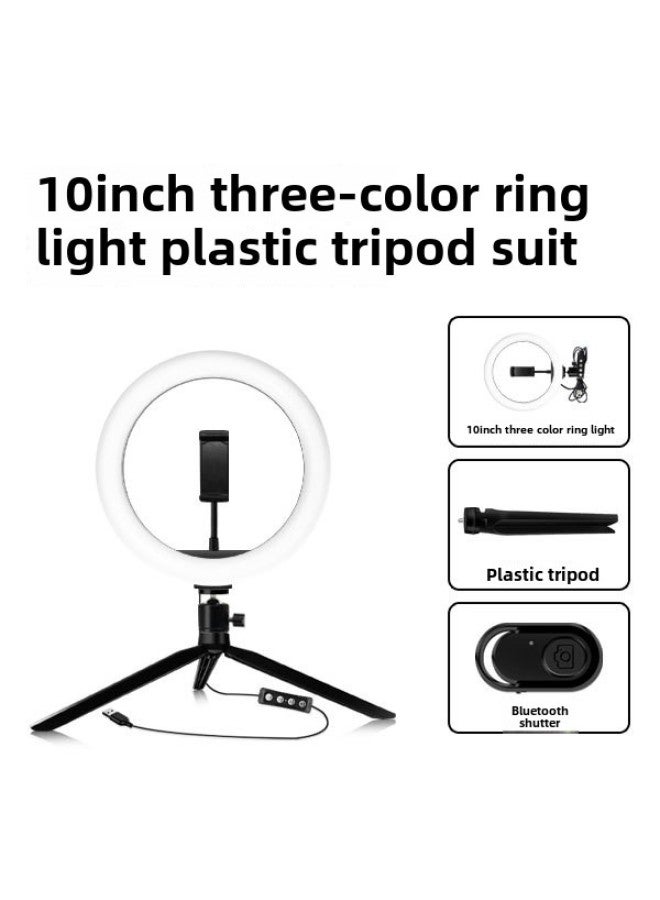 إسكدنيا انفجارات عبر الحدود للهاتف المحمول صورة شخصية الجمال ملء ضوء led سطح المكتب ثلاثي القوائم rgb حلقة إضاءة ضوء-اللون: 10 بوصة ثلاثة ألوان ملء ضوء سطح المكتب البلاستيك ثلاثي القوائم مجموعة حية - Image 1