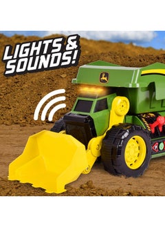 John Deere John Deere 18’’ 2-N-1 Dig Rig Toy Dump Truck and Front Loader with Lights, Sound and Motor with Dual Joystick Controllers, Extra Large Construction Truck, Sturdy Plastic, Birthday Gift, 3+  - Image 2