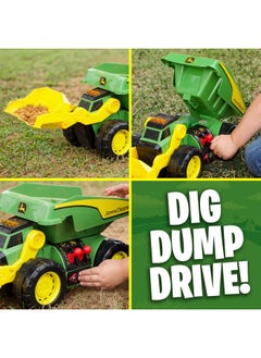 John Deere John Deere 18’’ 2-N-1 Dig Rig Toy Dump Truck and Front Loader with Lights, Sound and Motor with Dual Joystick Controllers, Extra Large Construction Truck, Sturdy Plastic, Birthday Gift, 3+  - Image 4