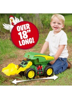 John Deere John Deere 18’’ 2-N-1 Dig Rig Toy Dump Truck and Front Loader with Lights, Sound and Motor with Dual Joystick Controllers, Extra Large Construction Truck, Sturdy Plastic, Birthday Gift, 3+  - Image 5