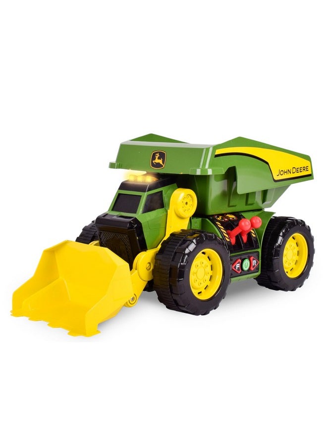 John Deere John Deere 18’’ 2-N-1 Dig Rig Toy Dump Truck and Front Loader with Lights, Sound and Motor with Dual Joystick Controllers, Extra Large Construction Truck, Sturdy Plastic, Birthday Gift, 3+  - Image 1