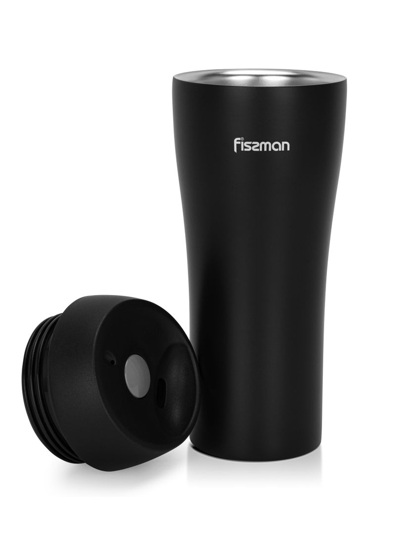 Fissman Vacuum Insulated Bottle 420mL, Double Wall Stainless Steel Vacuum Travel Bottle with Spill-Proof Silicone Sealed Lid - Image 5